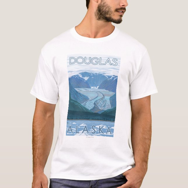 T-shirt Scène de glacier - Douglas, Alaska (Devant)