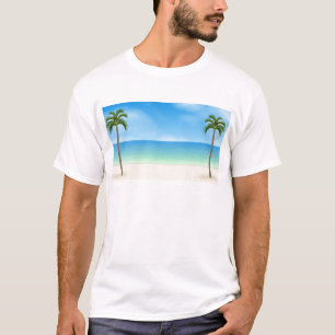 T-shirt Scène de jour de plage :