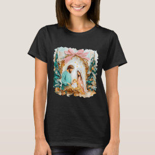 T-shirt Scène de la Nativité Chrétienne Peinte Prépa Dieu