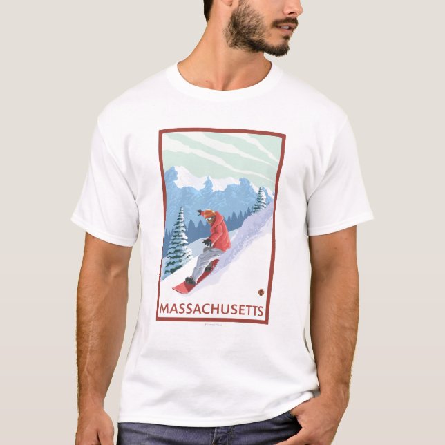 T-shirt Scène de MassachusettsSnowboarder (Devant)