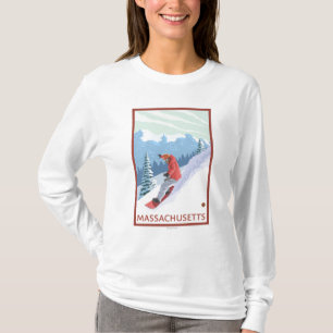T-shirt Scène de MassachusettsSnowboarder