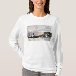 T-shirt Scène de moulin de bois de charpente de Hoquiam