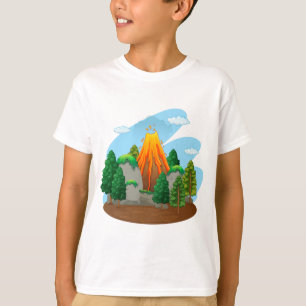 T-shirt Scène de nature avec l'éruption de volcan