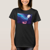 Scène de neige Ours polaire Silhouette avec Lune e