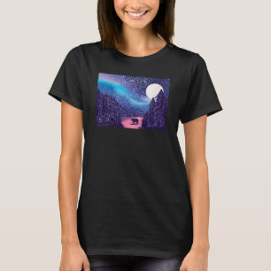 T-shirt Scène de neige Ours polaire Silhouette w Lune et N