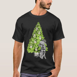 T-shirt Scène De Noël Rottweiler Avec Arbre De Noël Et