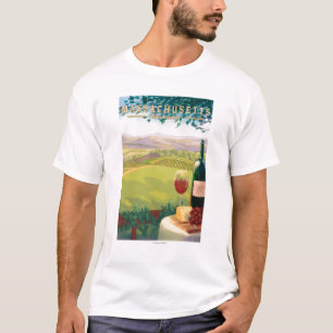 T-shirt Scène de pays de MassachusettsWine