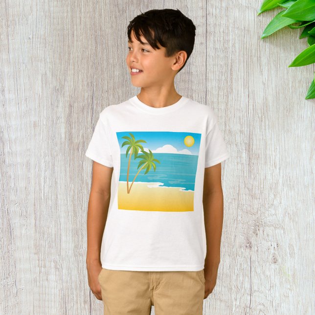 T-shirt Scène De Plage De Palm Tree (Créateur téléchargé)