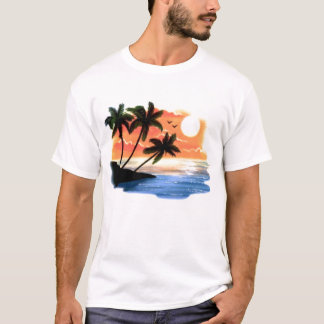 T-shirt Scène de plage peinte à l'aérosol par Digitals