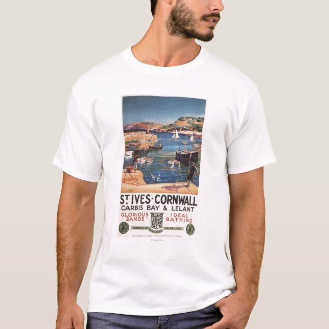 T-shirt Scène de port avec la fille et les mouettes (Devant)