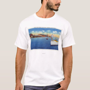 T-shirt Scène de quai montrant le bateau de capitaine