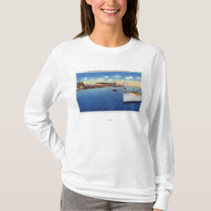 T-shirt Scène de quai montrant le bateau de capitaine