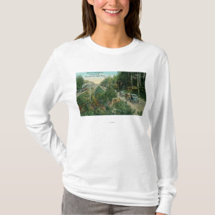 T-shirt Scène de route près de lac américain
