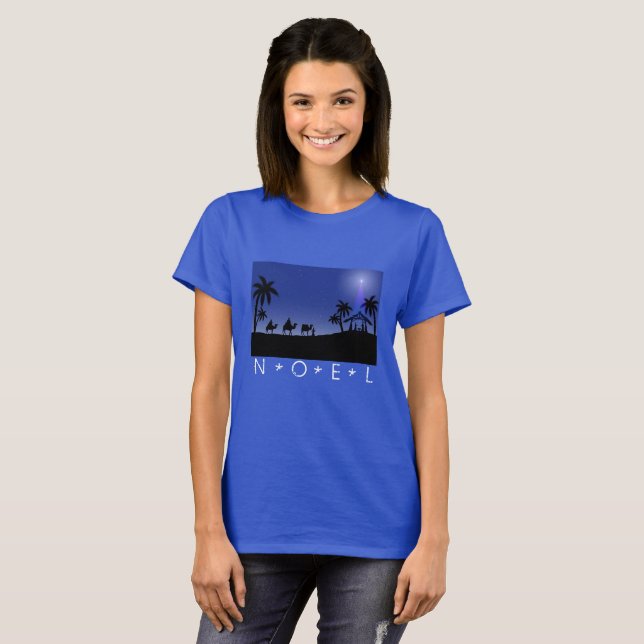 T-shirt Scène de sages de directeur de Noel de Dessus de (Devant entier)