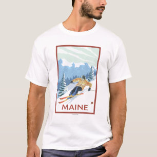 T-shirt Scène de skieur de MaineDownhill