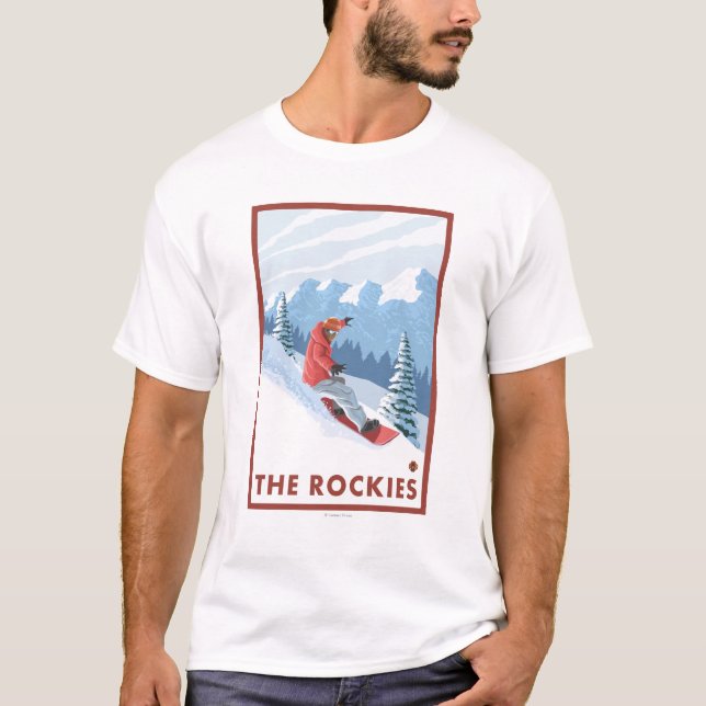 T-shirt Scène de surfeur - les Rocheuses (Devant)