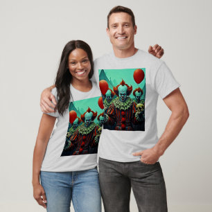 T-shirt Scène d'horreur de clown déplaisant