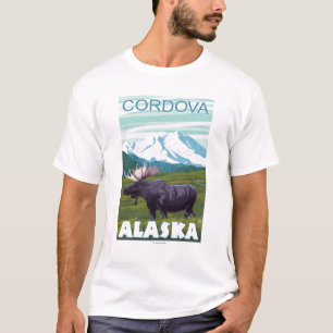 T-shirt Scène d'orignaux - Cordova, Alaska