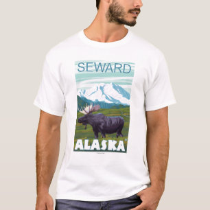 T-shirt Scène d'orignaux - Seward, Alaska