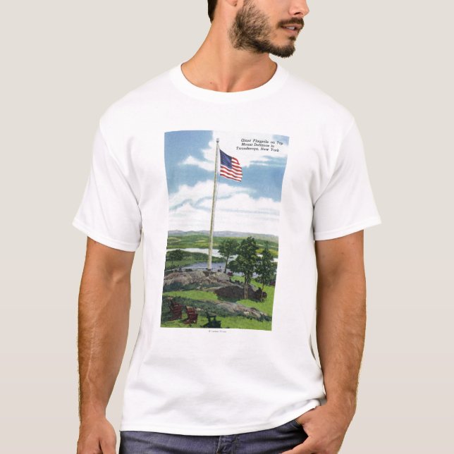 T-shirt Scène géante de mât de drapeau de défi de bâti (Devant)