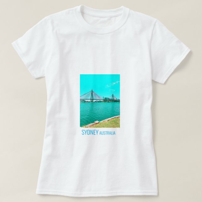 T-shirt Scène portuaire du pont ANZAC de Sydney (Design devant)
