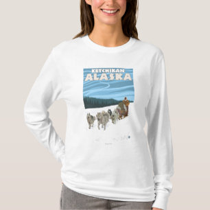T-shirt Scène Sledding de chien - Ketchikan, Alaska