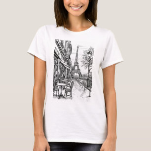 T-shirt Scènes Paris dessinées à la main