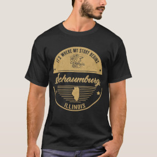 T-shirt Schaumburg Illinois C'est là que commence mon hist
