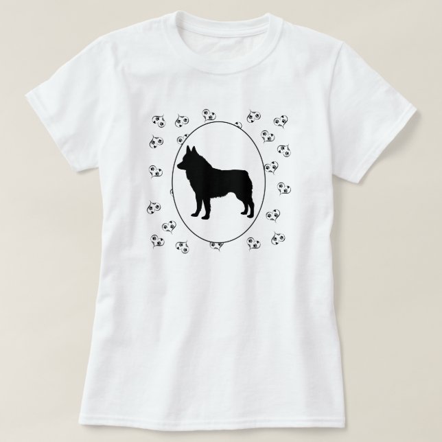 T-shirt Schipperke Coeurs et empreintes digitales (Design devant)