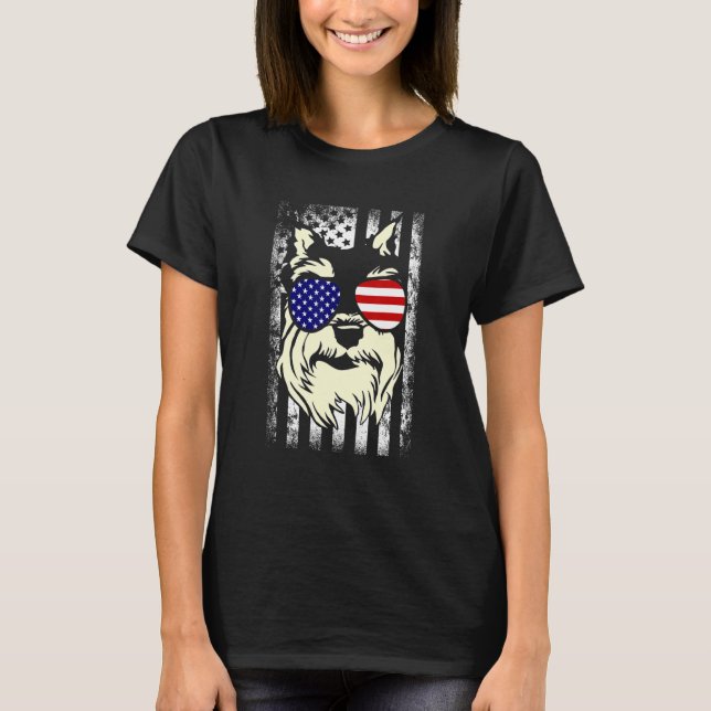 T-shirt Schnauzer américain Schnauzer Chien Sunglas (Devant)