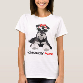 T-shirt Schnauzer Maman Bandana Femmes Schnauzer Chien