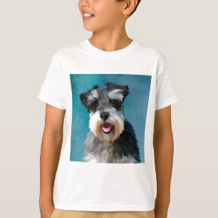 T-shirt Schnauzer Miniature peinture couleur de l'eau
