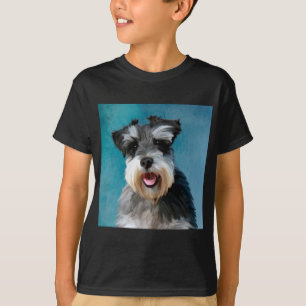 T-shirt Schnauzer Miniature peinture couleur de l'eau