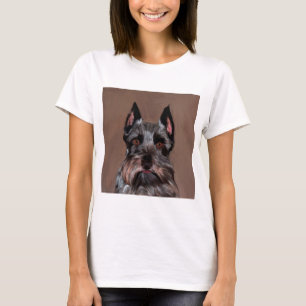 T-shirt Schnauzer Miniature peinture couleur de l'eau