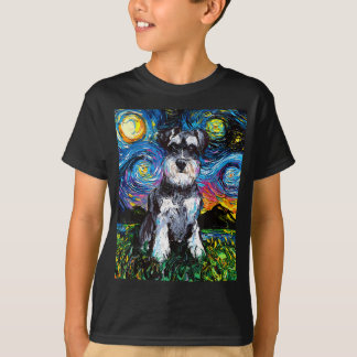 T-shirt Schnauzer Starry Night Impressionist Chien Art par