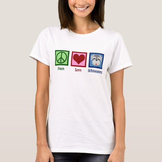 T-shirt Schnauzers Peace Love (Devant)