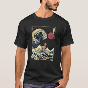 T-shirt Schnoodle japonais Kanagawa Wave Surf chien