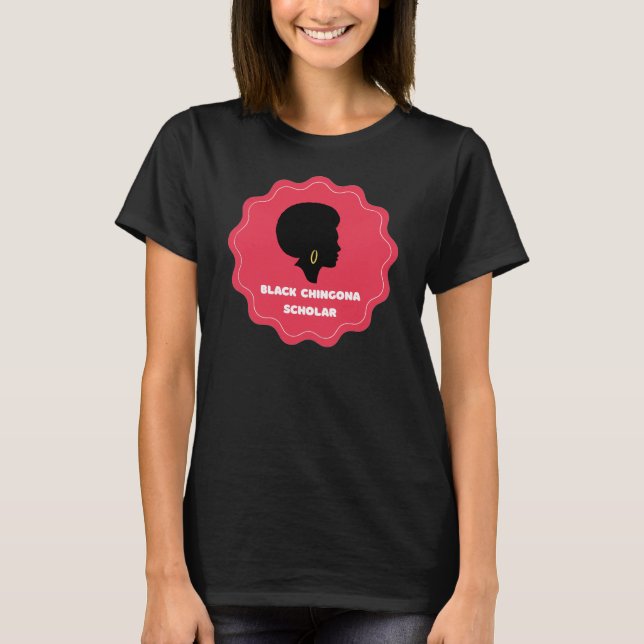 T-shirt Scholar Chingona noir (Devant)