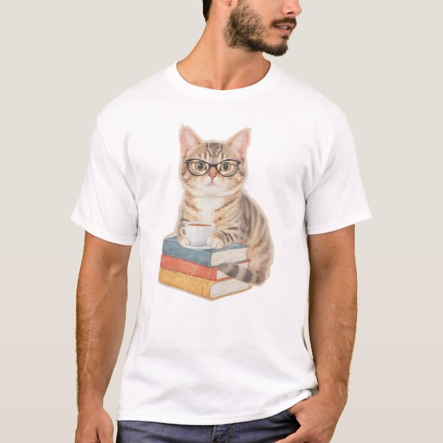 T-shirt Scholarly Cat (Devant)