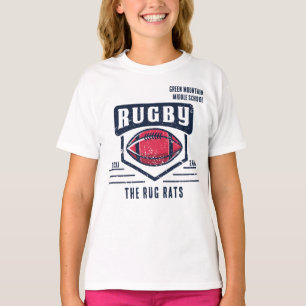 T-shirt School Club Team League Nom Année Rugby