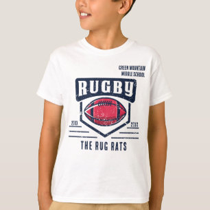 T-shirt School Club Team League Nom Année Rugby