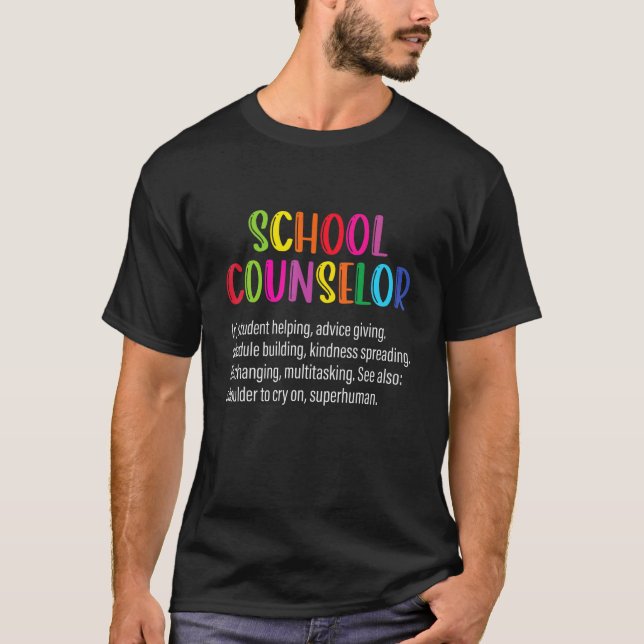 T-shirt School Counselor Definition Funny Appreciation Cou (Devant)