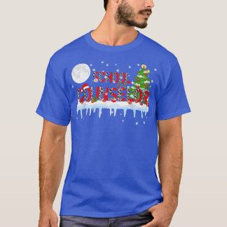 T-shirt School Counselor Xmas Tree Light Leopard Santa Hat