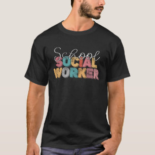 T-shirt School Social Worker 2023 Appréciation Vintage Soc