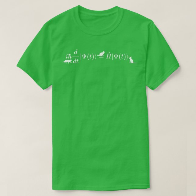 T-shirt Schrodinger chats équation mathématique et formule (Design devant)