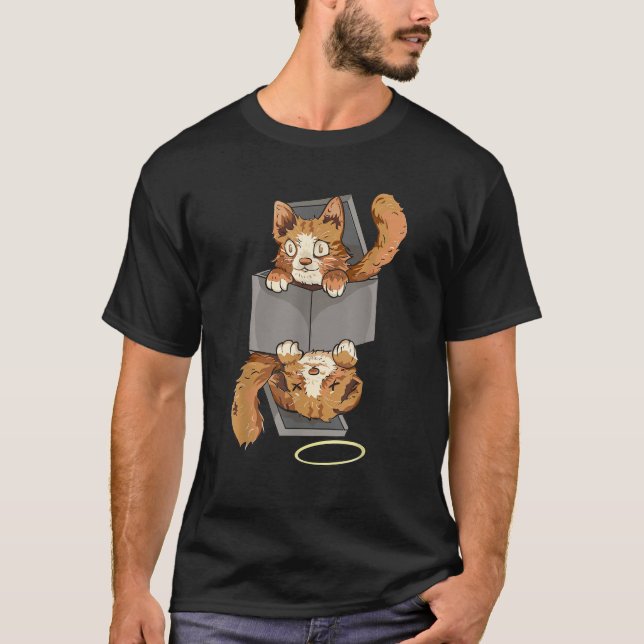 T-shirt Schrodinger s Chat dans une boîte Funny mécanique  (Devant)