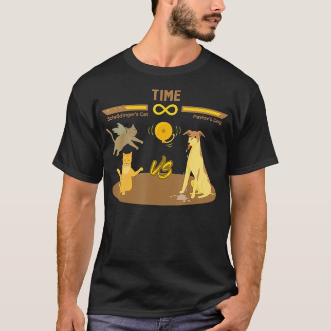 T-shirt Schrodingers Chat VS Pavlovs Chien Drôle Jeu Vidéo (Devant)