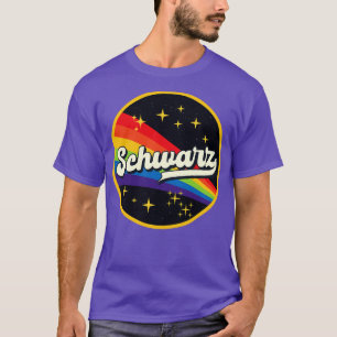T-shirt Schwarz Arc En Ciel Dans L'Espace Style Vintage
