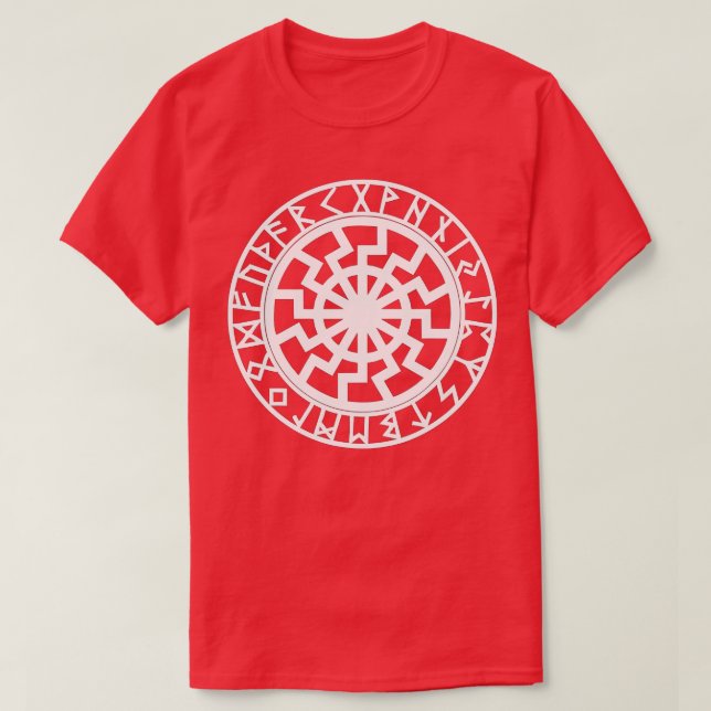 T-shirt Schwarze Sonne Black Sun Blacksun Runes Futhark Od (Design devant)