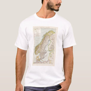 T-shirt Schweden, Norwegen - la Suède et carte de la